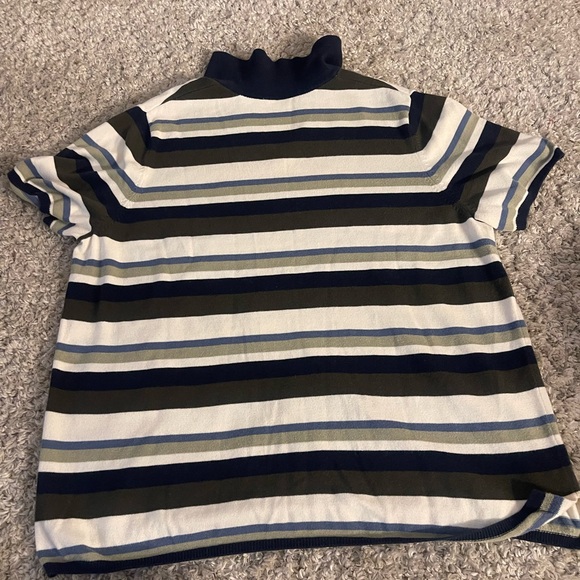 White Stag Fine Knit Striped Collared Short Sleeve Sweater Sz 18/20 EUC - Picture 6 of 9